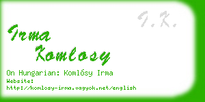 irma komlosy business card